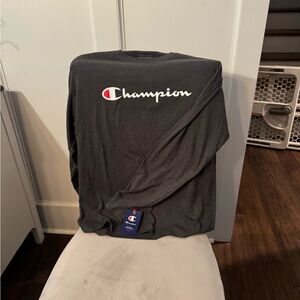 Champion Gray Long Sleeve Tee Casual Athletic
